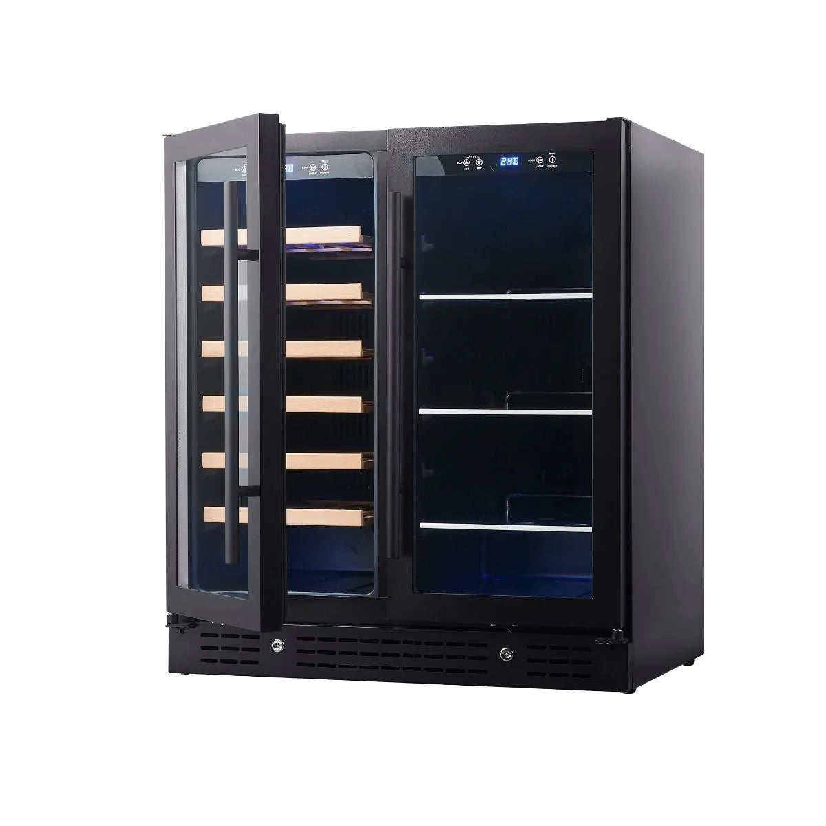 30" Combination Beer and Wine Cooler with Low-E Glass Door-KBU165BW