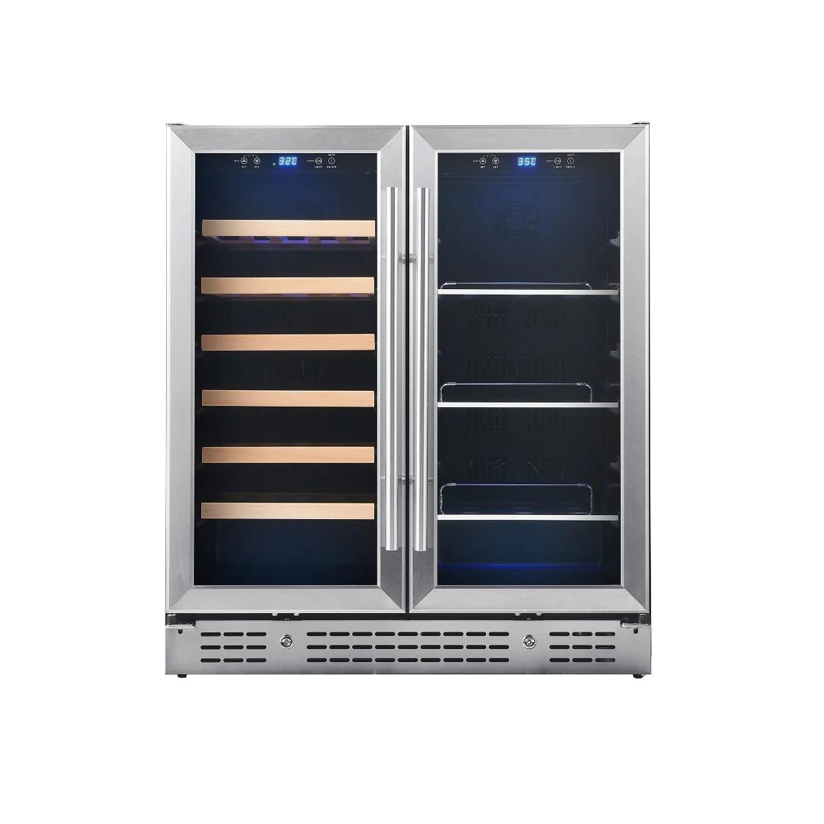 30" Combination Beer and Wine Cooler with Low-E Glass Door-KBU165BW