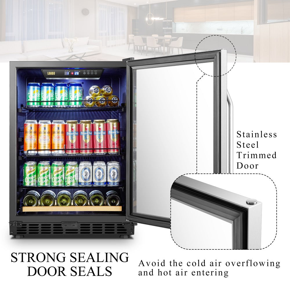 Lanbo 110 Cans 6 Bottles Beverage Cooler - Lb148Bc