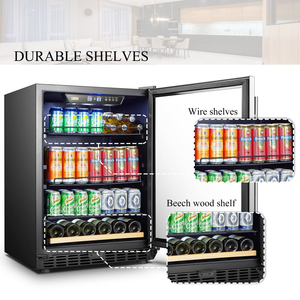 Lanbo 110 Cans 6 Bottles Beverage Cooler - Lb148Bc