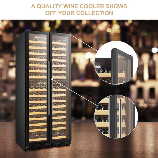 Lanbopro 287 Bottle Dual Door Wine Cooler - Lp328D