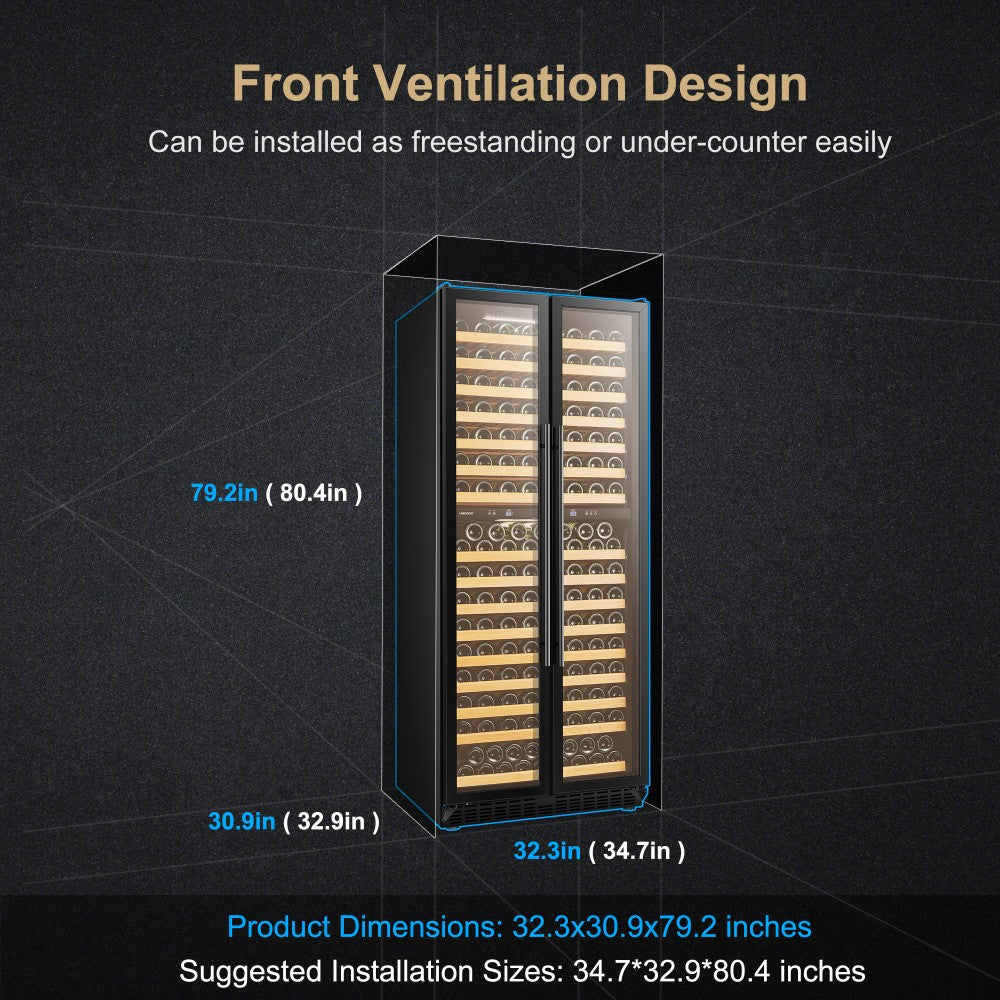 Lanbopro 287 Bottle Dual Door Wine Cooler - Lp328D