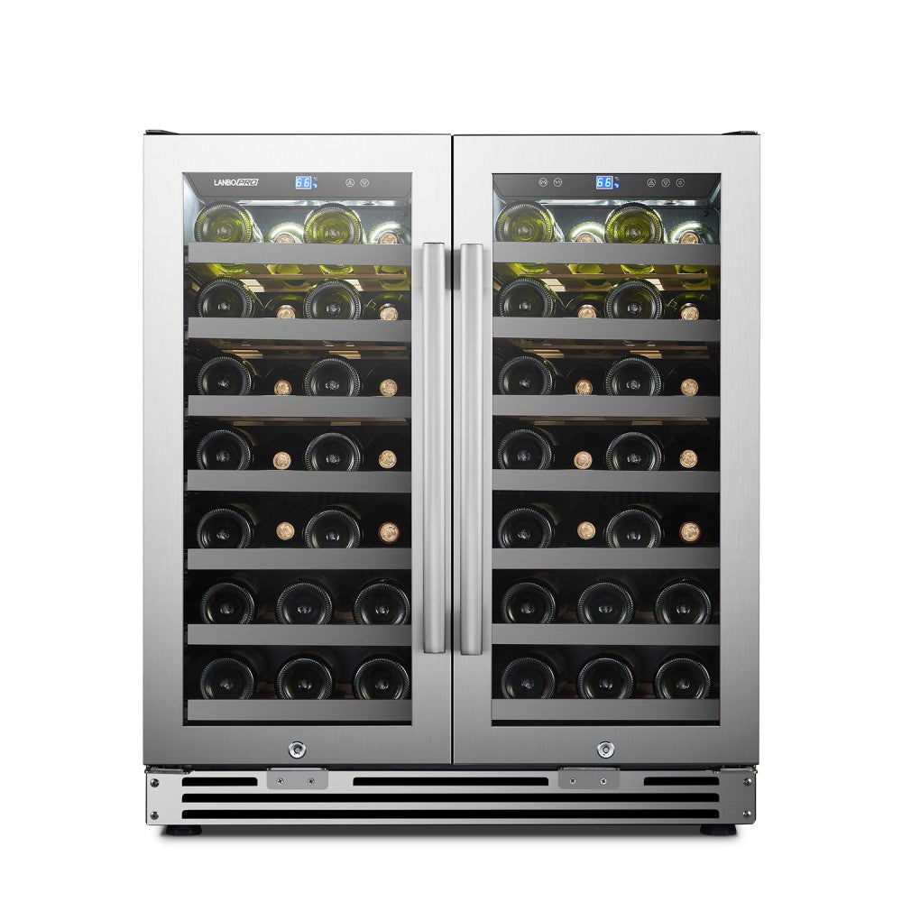 Lanbopro 62 Bottle Dual Door Wine Cooler - Lp66D