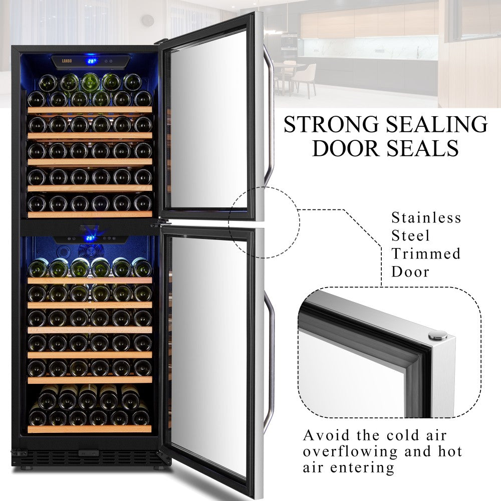 Lanbo 133 Bottle Dual Door Wine Cooler - Lw133Dd