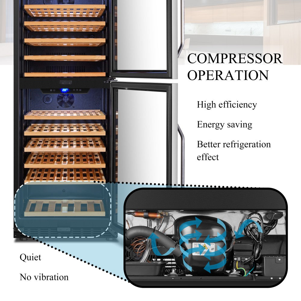 Lanbo 133 Bottle Dual Door Wine Cooler - Lw133Dd