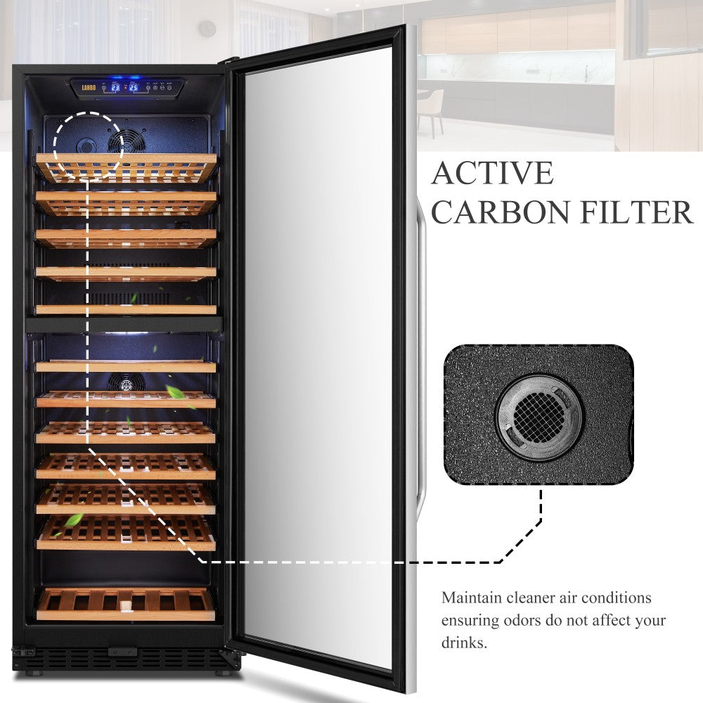 Lanbo 138 Bottle Dual Zone Wine Cooler - Lw142D