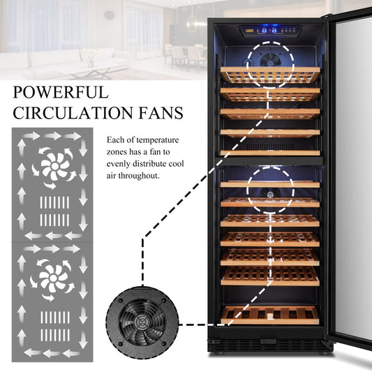 Lanbo 138 Bottle Dual Zone Wine Cooler - Lw142D