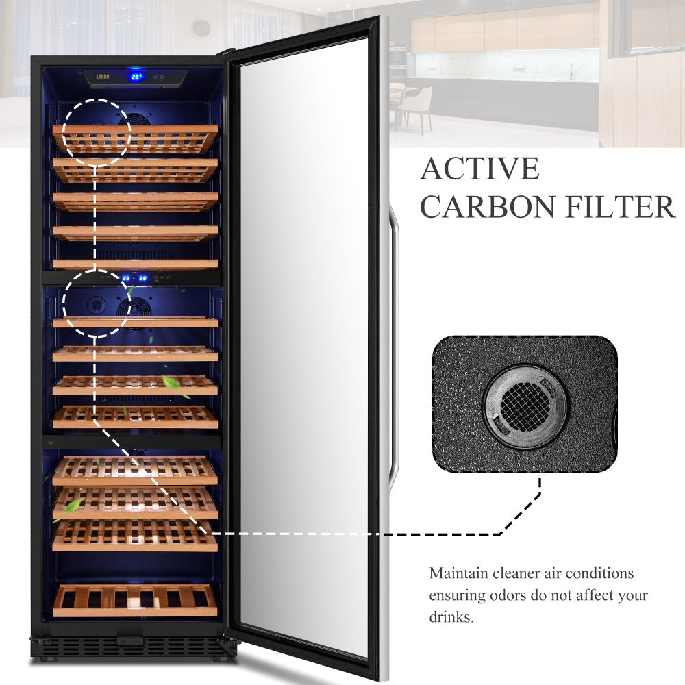 Lanbo 149 Bottle Triple Zone Wine Cooler - Lw144T