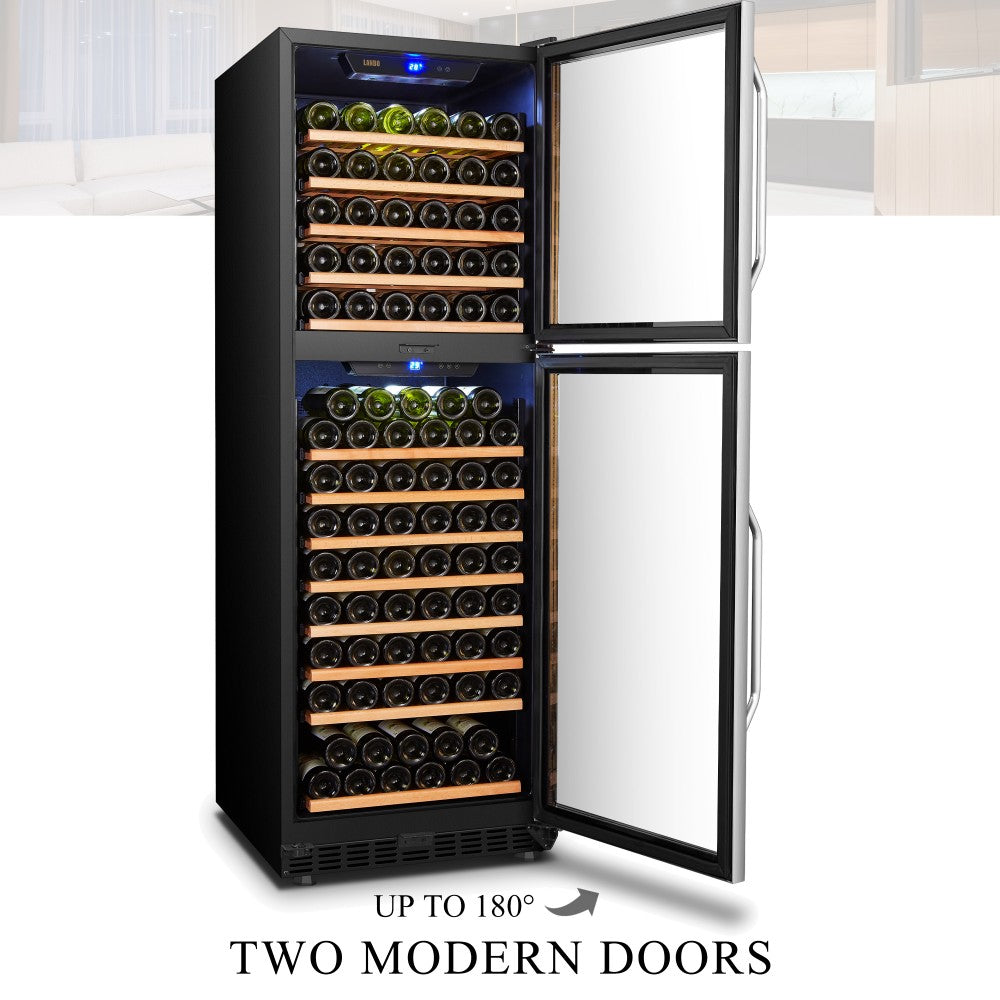 Lanbo 162 Bottle Dual Door Wine Cooler - Lw162Dd