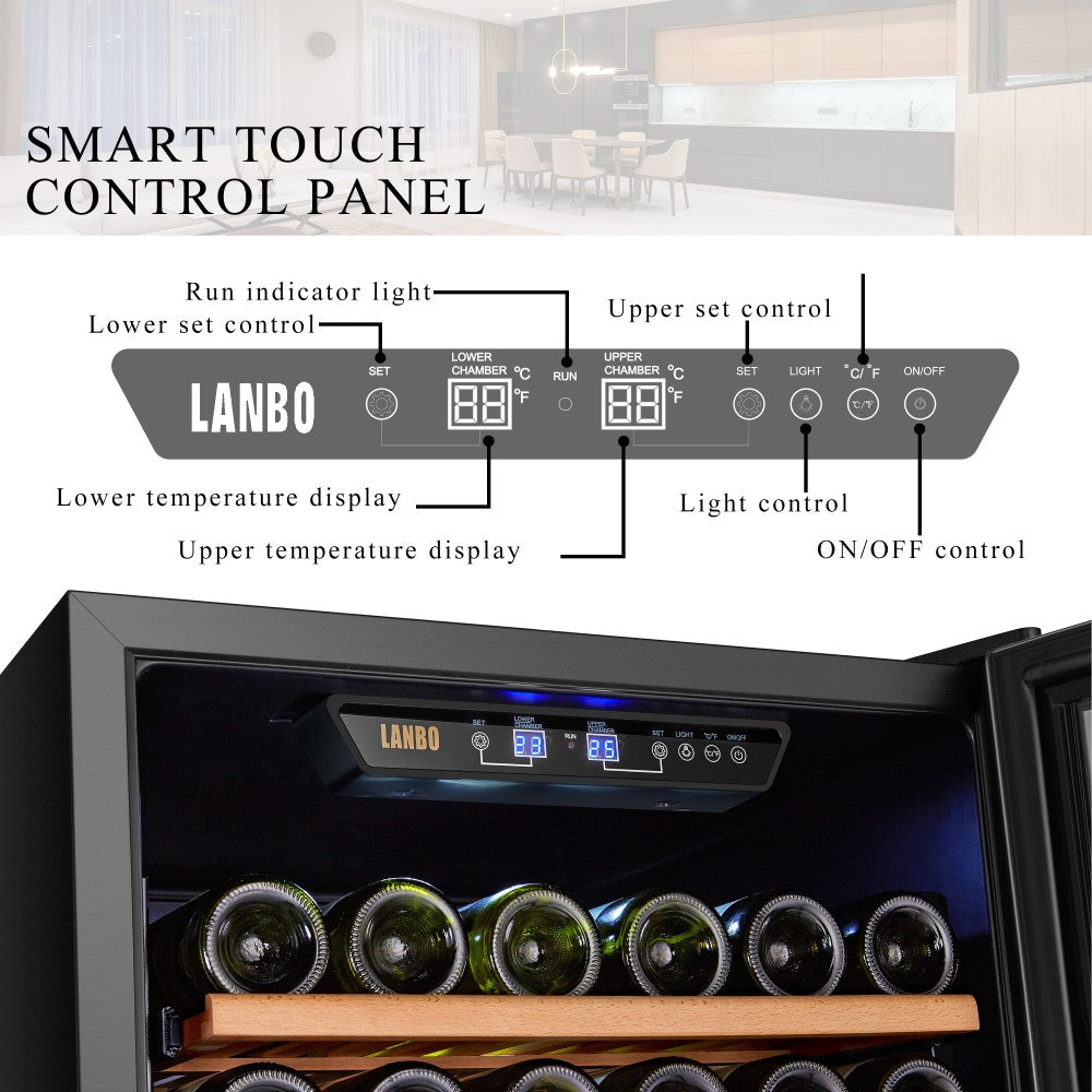 Lanbo 160 Bottle Dual Zone Wine Cooler - Lw165D