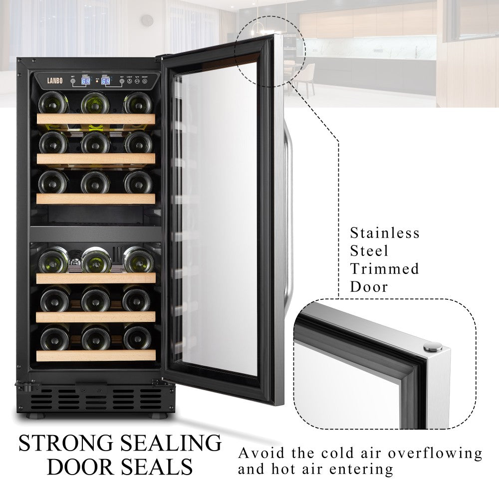 Lanbo 28 Bottle Dual Zone Wine Cooler - Lw28D