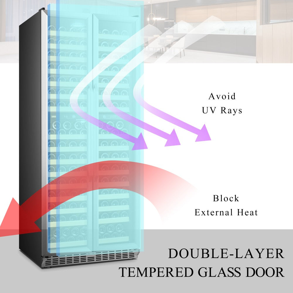 Lanbo Luxury 287 Bottles Dual Door Wine Cooler - Lw328Dd