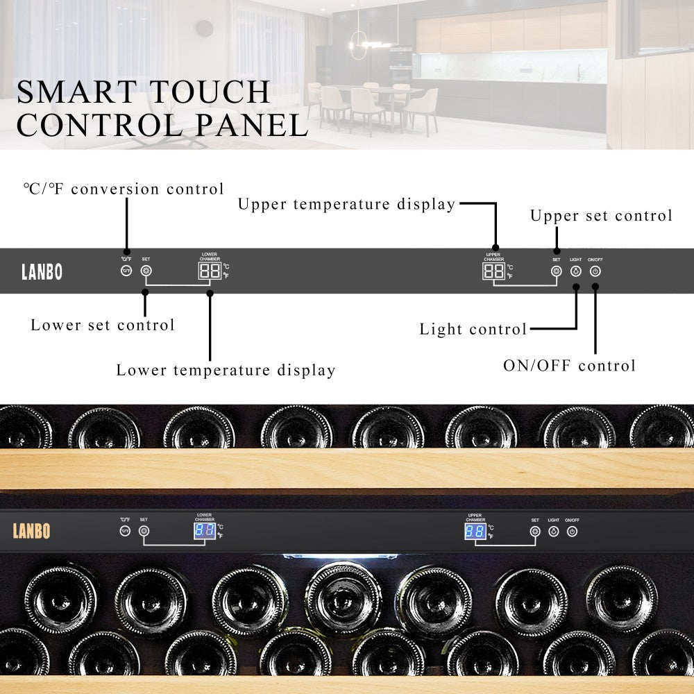 Lanbo Luxury 287 Bottles Dual Door Wine Cooler - Lw328Dd
