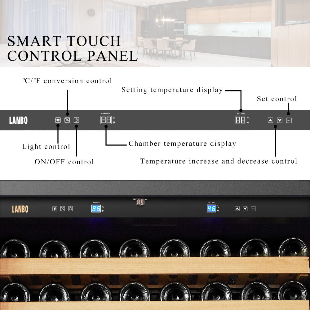 Lanbo Luxury 289 Bottles Dual Door Wine Cooler - Lw328Sd