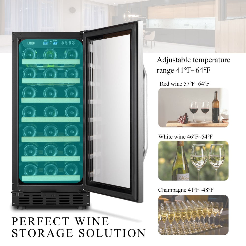 Lanbo 33 Bottle Single Zone Wine Cooler - Lw33S