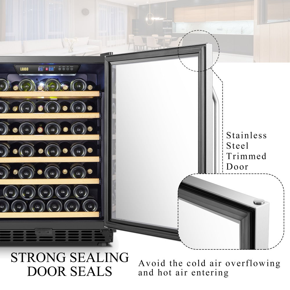 Lanbo 52 Bottle Single Zone Wine Cooler - Lw52S