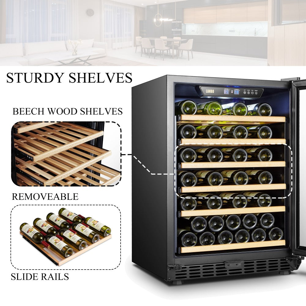 Lanbo 52 Bottle Single Zone Wine Cooler - Lw52S