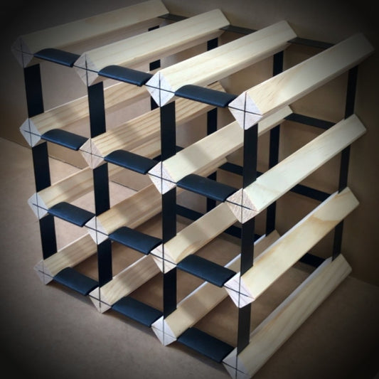 12 Bottle Timber Wine Rack | 3x3 Configuration