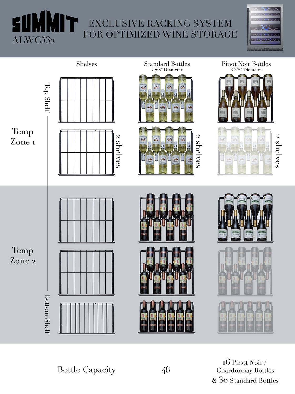 24" Wide Built-In Wine Cellar, ADA Compliant - ALWC532CSS