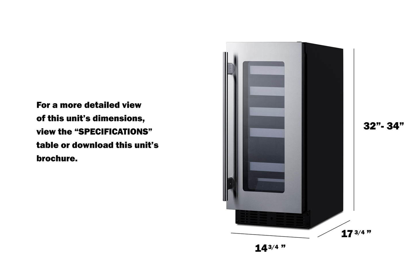 15" Wide Built-In Wine Cellar, ADA Compliant - ASDW1522