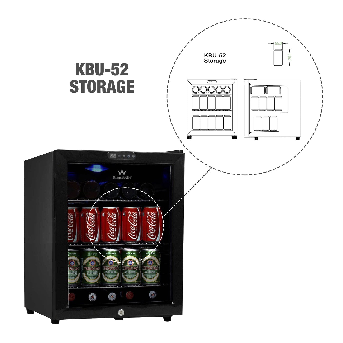 45 Can Compressor Mini Bar Fridge- KBU52BP