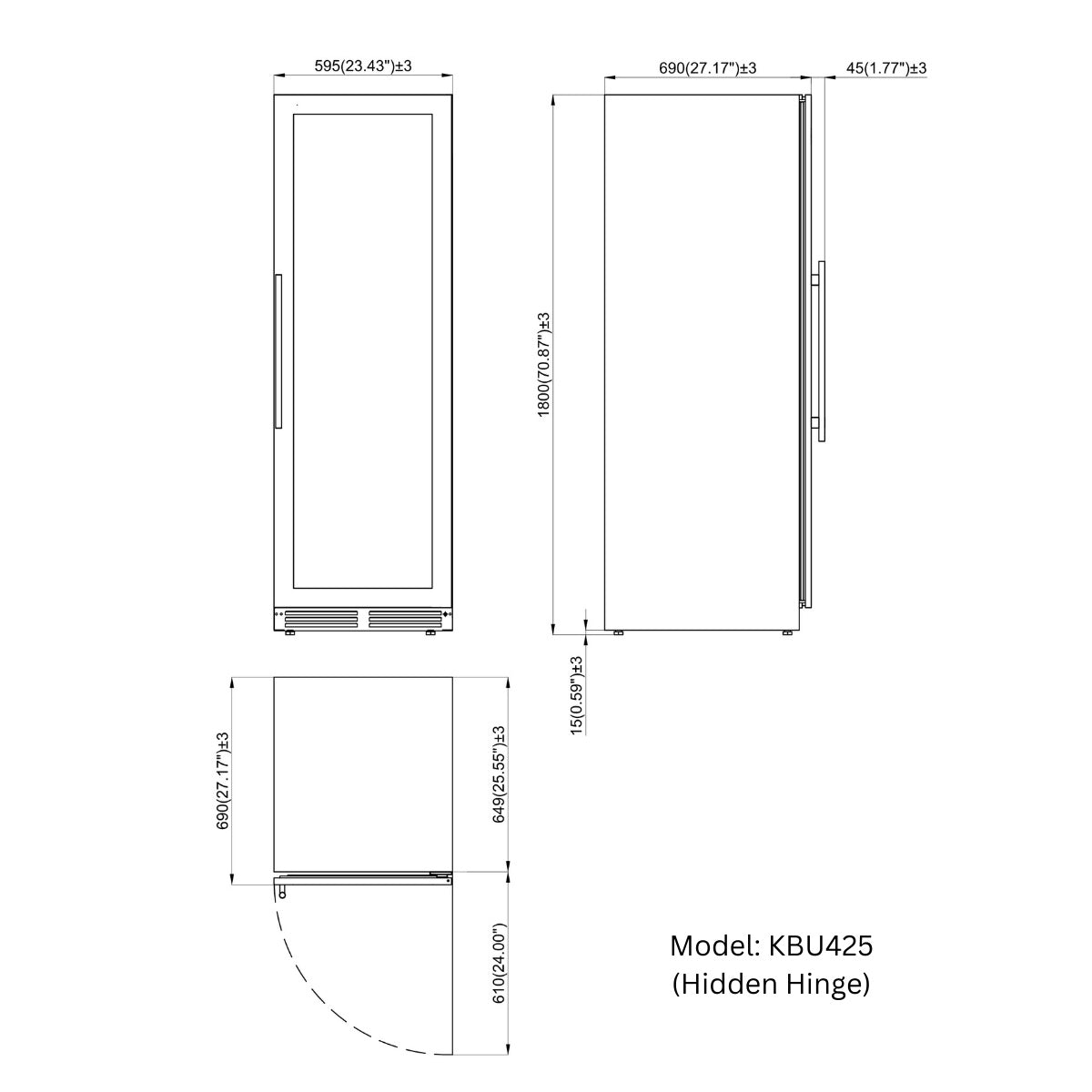 Large Beverage Refrigerator With Low-E Glass Door- KBU425BX