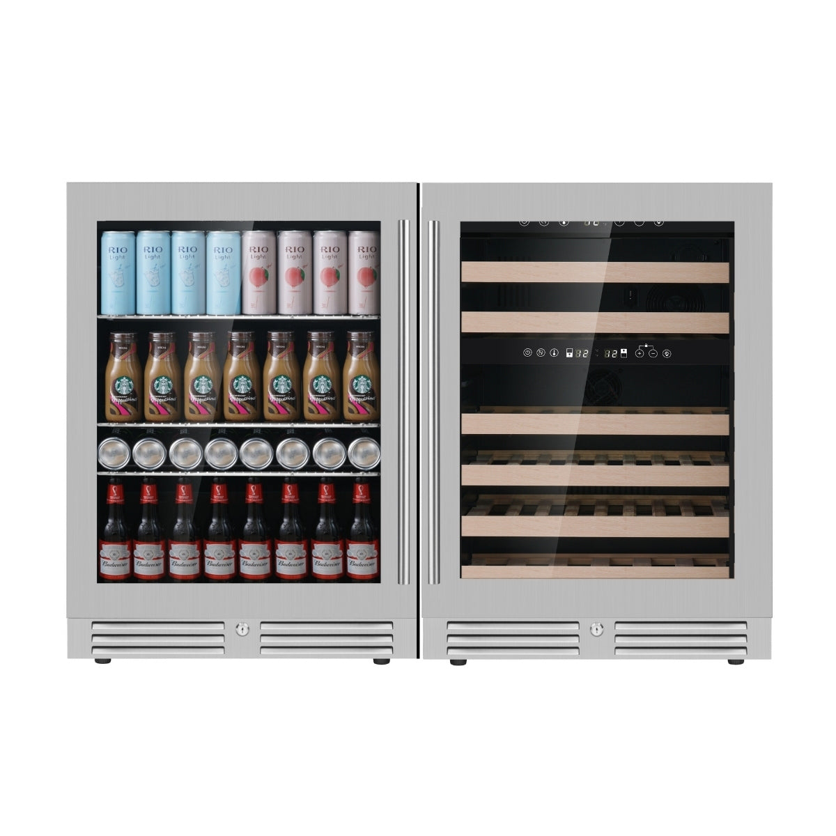 48" Ultimate Under Bench Wine Fridge and Bar Refrigerator Combo - KBU145BW3