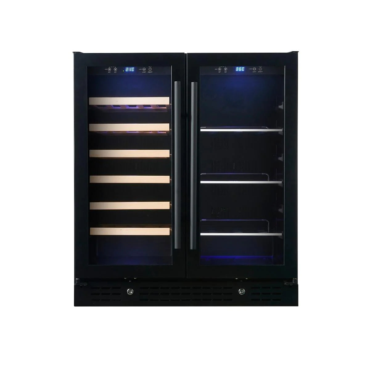 30" Combination Beer and Wine Cooler with Low-E Glass Door-KBU165BW