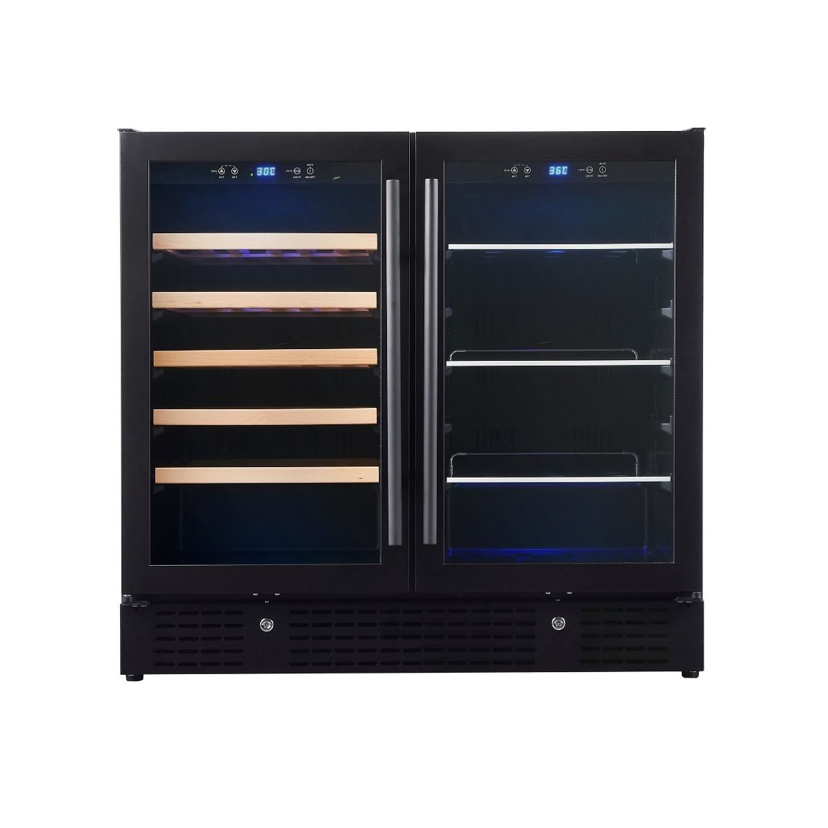 36" Beer and Wine Cooler Combination with Low-E Glass Door - KBU190BW