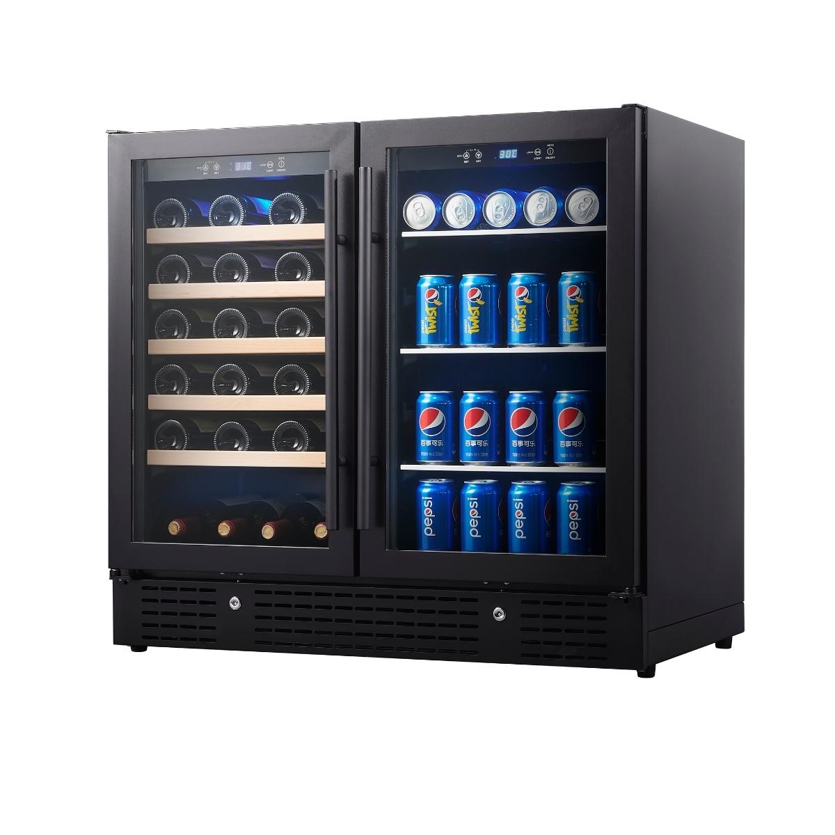 36" Beer and Wine Cooler Combination with Low-E Glass Door - KBU190BW