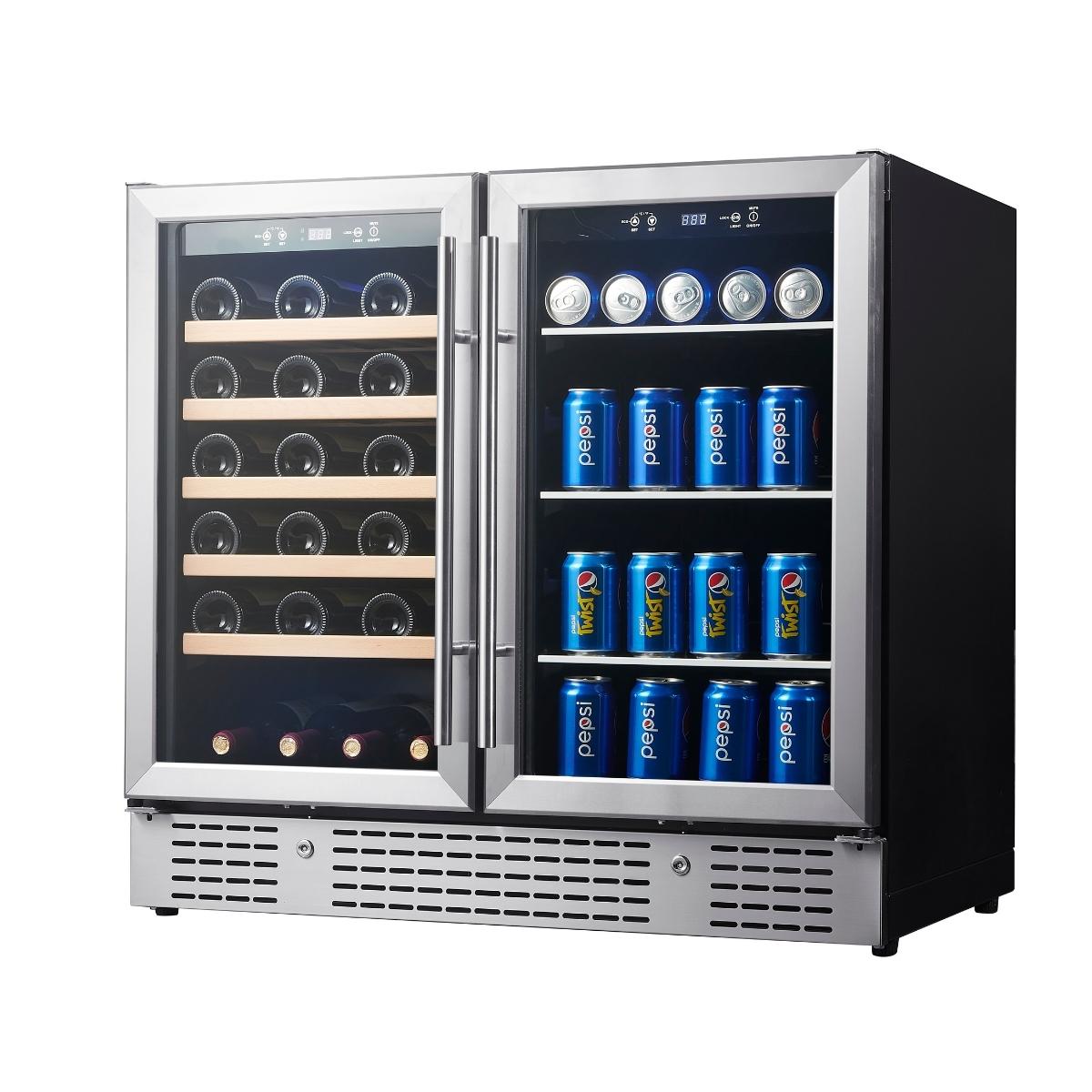 36" Beer and Wine Cooler Combination with Low-E Glass Door - KBU190BW