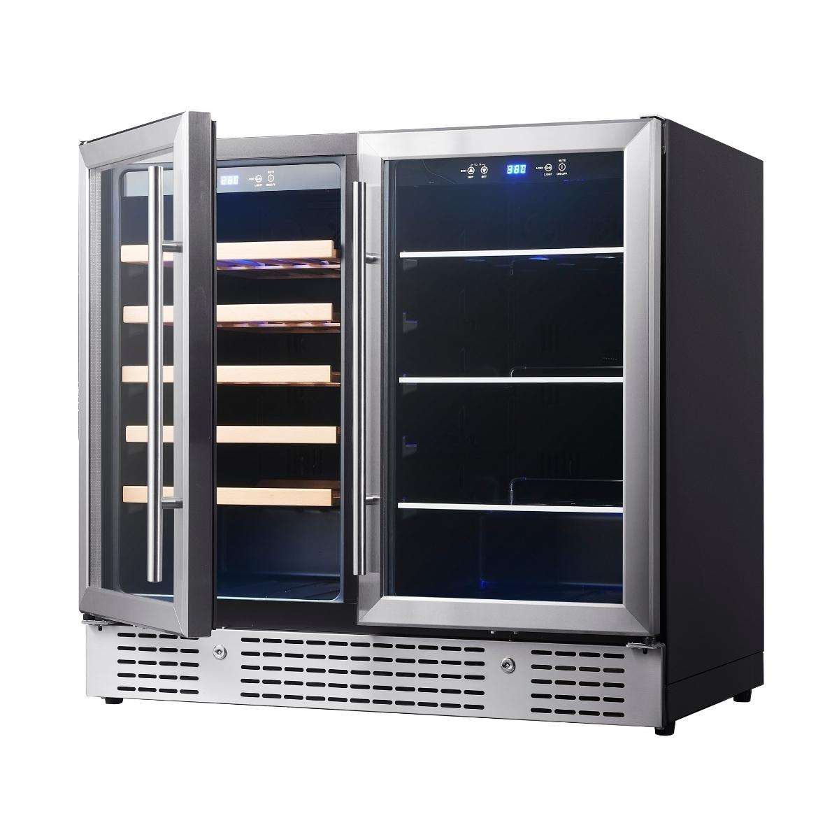 36" Beer and Wine Cooler Combination with Low-E Glass Door - KBU190BW