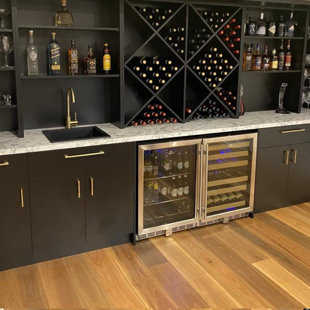 Built In 48" Inch Glass Door Wine And Beverage Fridge Center- KBU50BW3