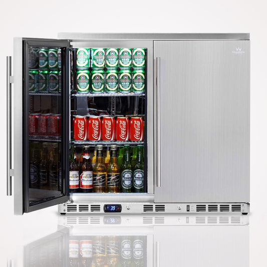 36" Inch Outdoor Beverage Refrigerator 2 Door For Home-KBU56ASD