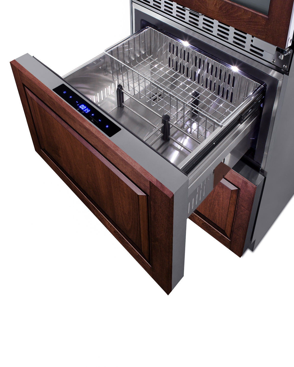 24" Wide Combination Dual-Zone Wine Cellar and 2-Drawer Refrigerator-Freezer (Panels Not Included) - SWCDRF24PNR