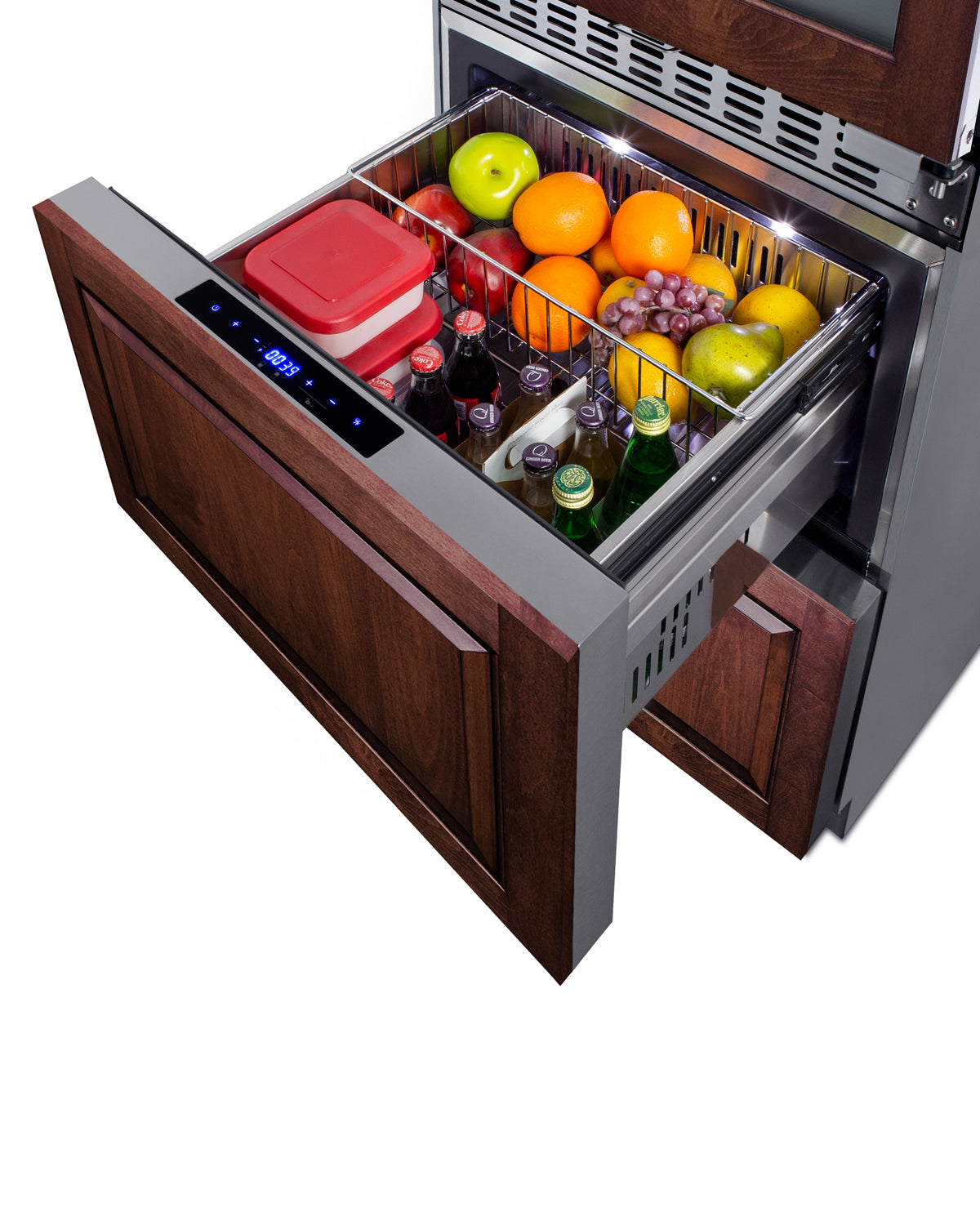 24" Wide Combination Dual-Zone Wine Cellar and 2-Drawer Refrigerator-Freezer (Panels Not Included) - SWCDRF24PNR