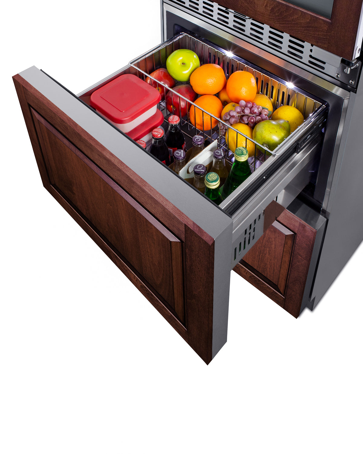 24" Wide Combination Dual-Zone Wine Cellar and 2-Drawer All-Refrigerator (Panels Not Included) - SWCDAR24PNR