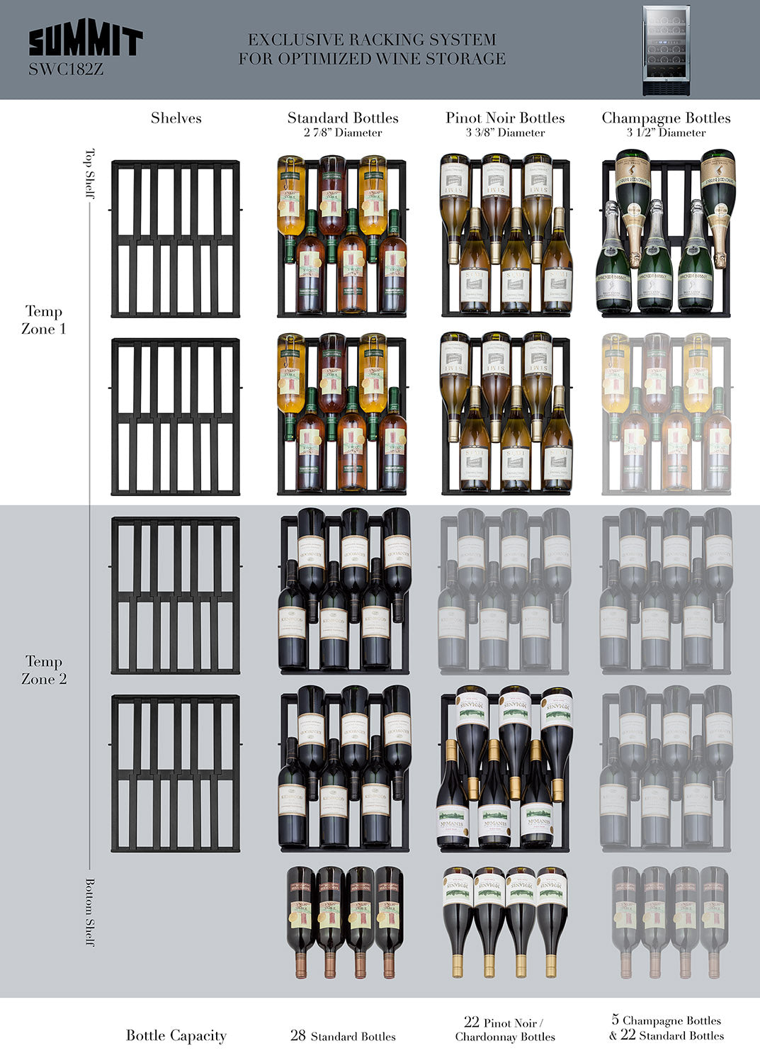 18" Wide Built-In Wine Cellar - SWC182Z