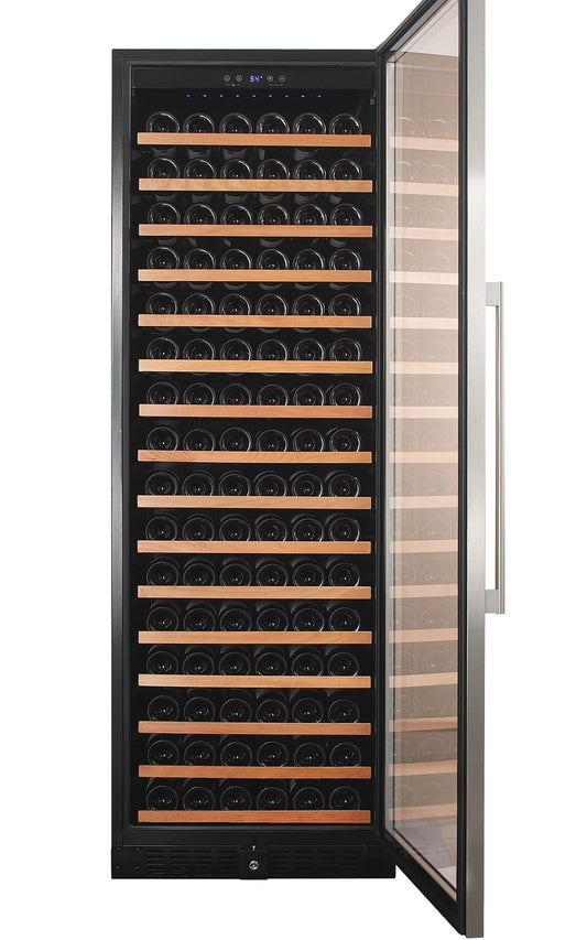 166 Bottle Single Zone Stainless Steel Wine Refrigerator- RE100003