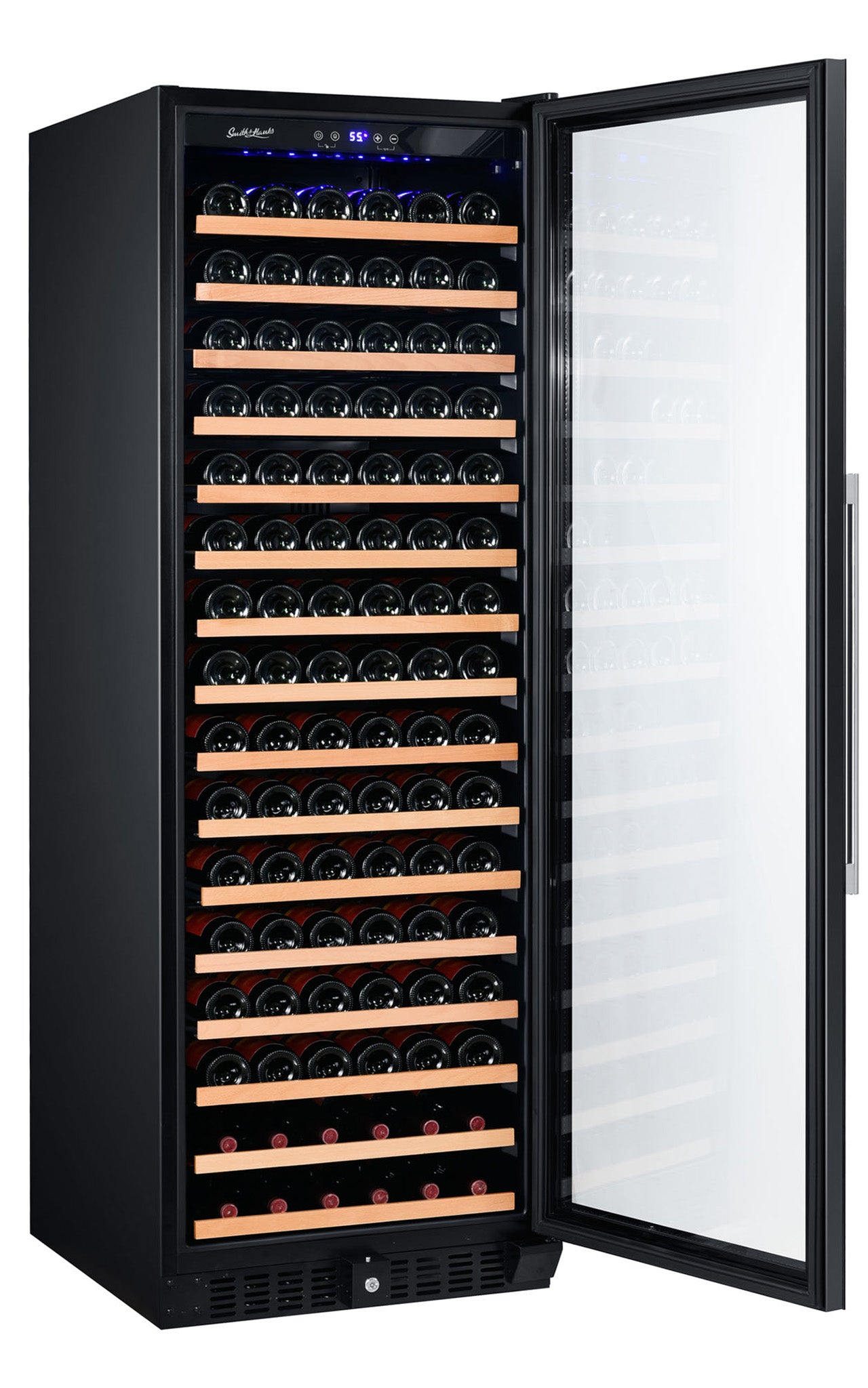 166 Bottle Single Zone Black Glass Wine Refrigerator- RE100014