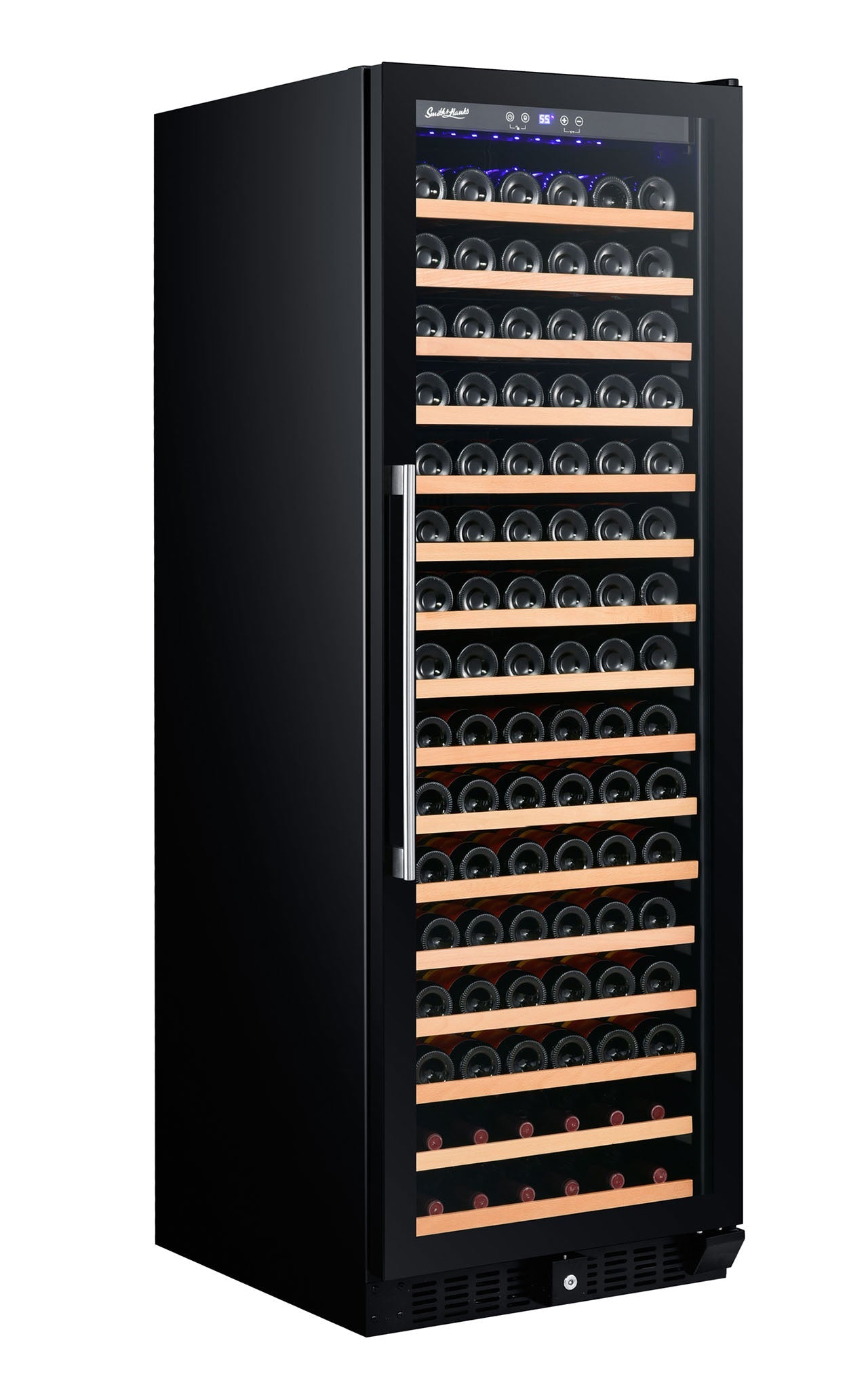 166 Bottle Single Zone Black Glass Wine Refrigerator- RE100014