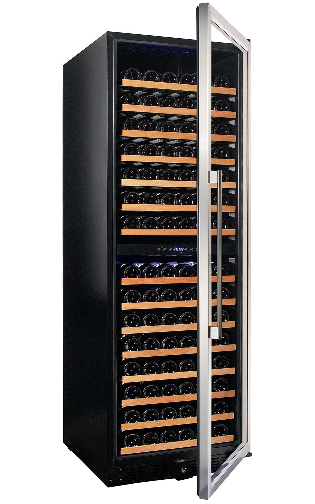 166 Bottle Dual Zone Stainless Steel Wine Refrigerator-RE100004