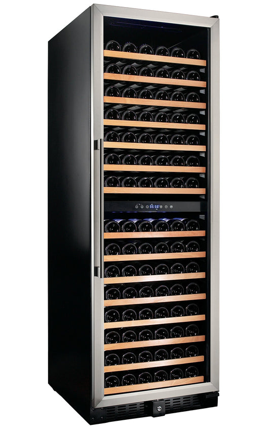 166 Bottle Dual Zone Stainless Steel Wine Refrigerator-RE100004