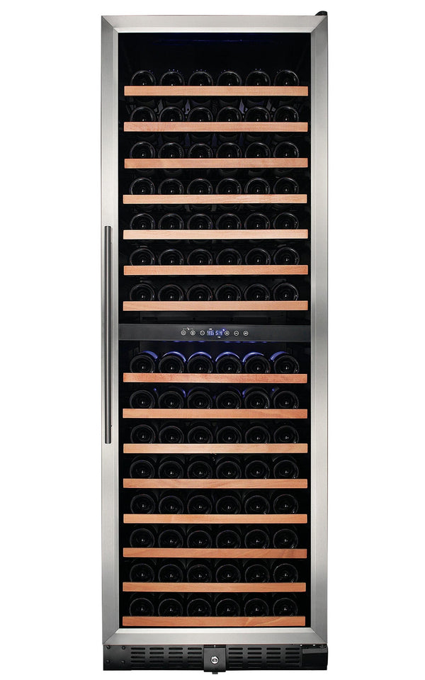 166 Bottle Dual Zone Stainless Steel Wine Refrigerator-RE100004