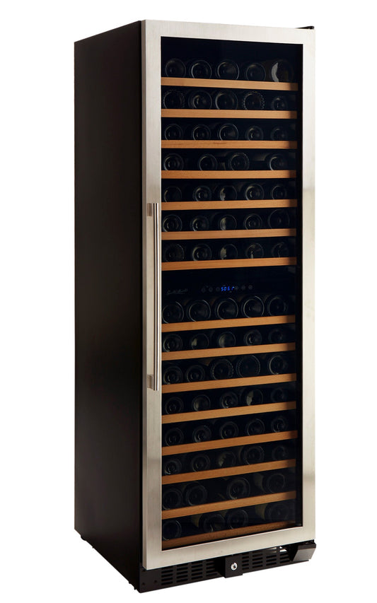 166 Bottle Premium Dual Zone Stainless Steel Wine Refrigerator-RE100041B