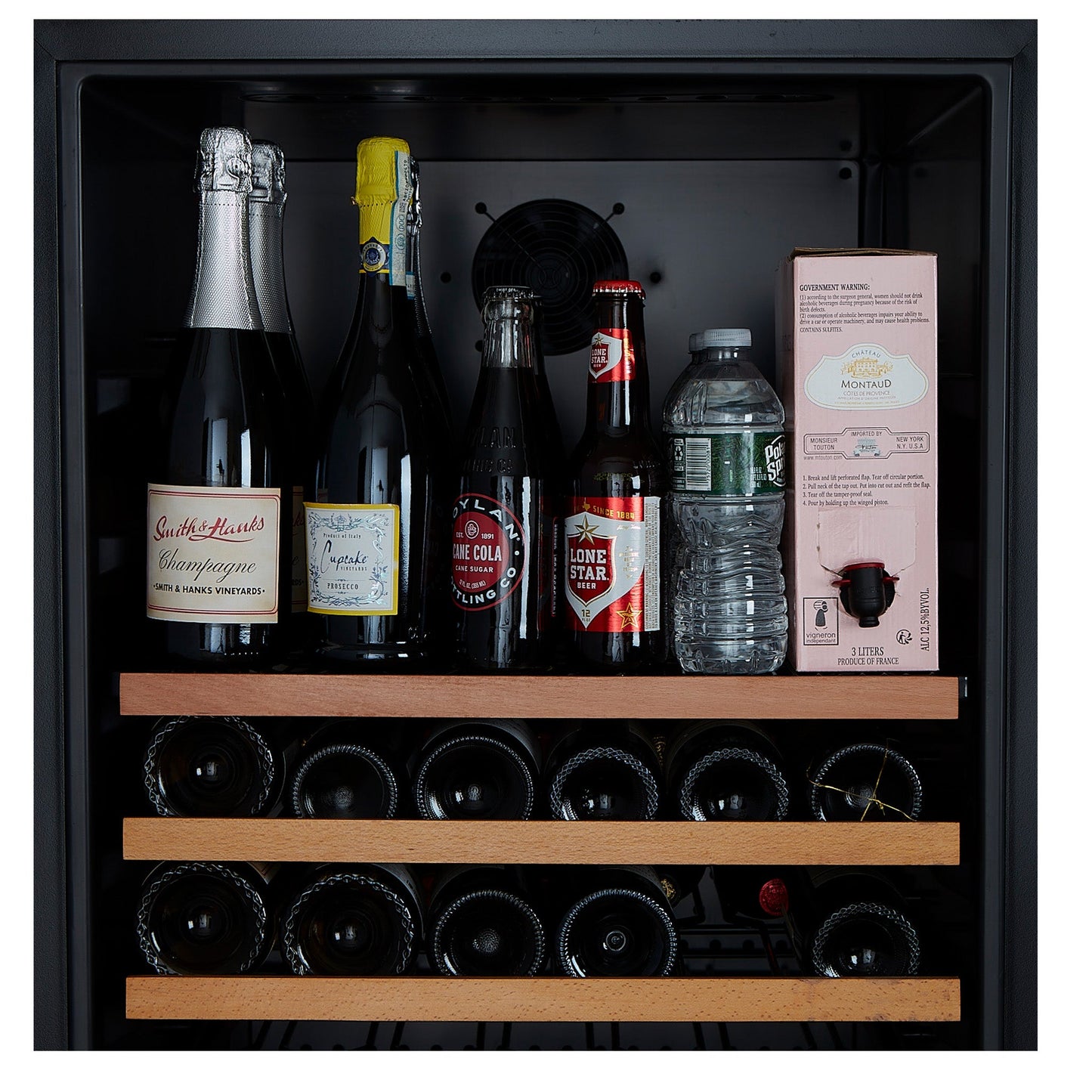 166 Bottle Premium Dual Zone Stainless Steel Wine Refrigerator-RE100041B