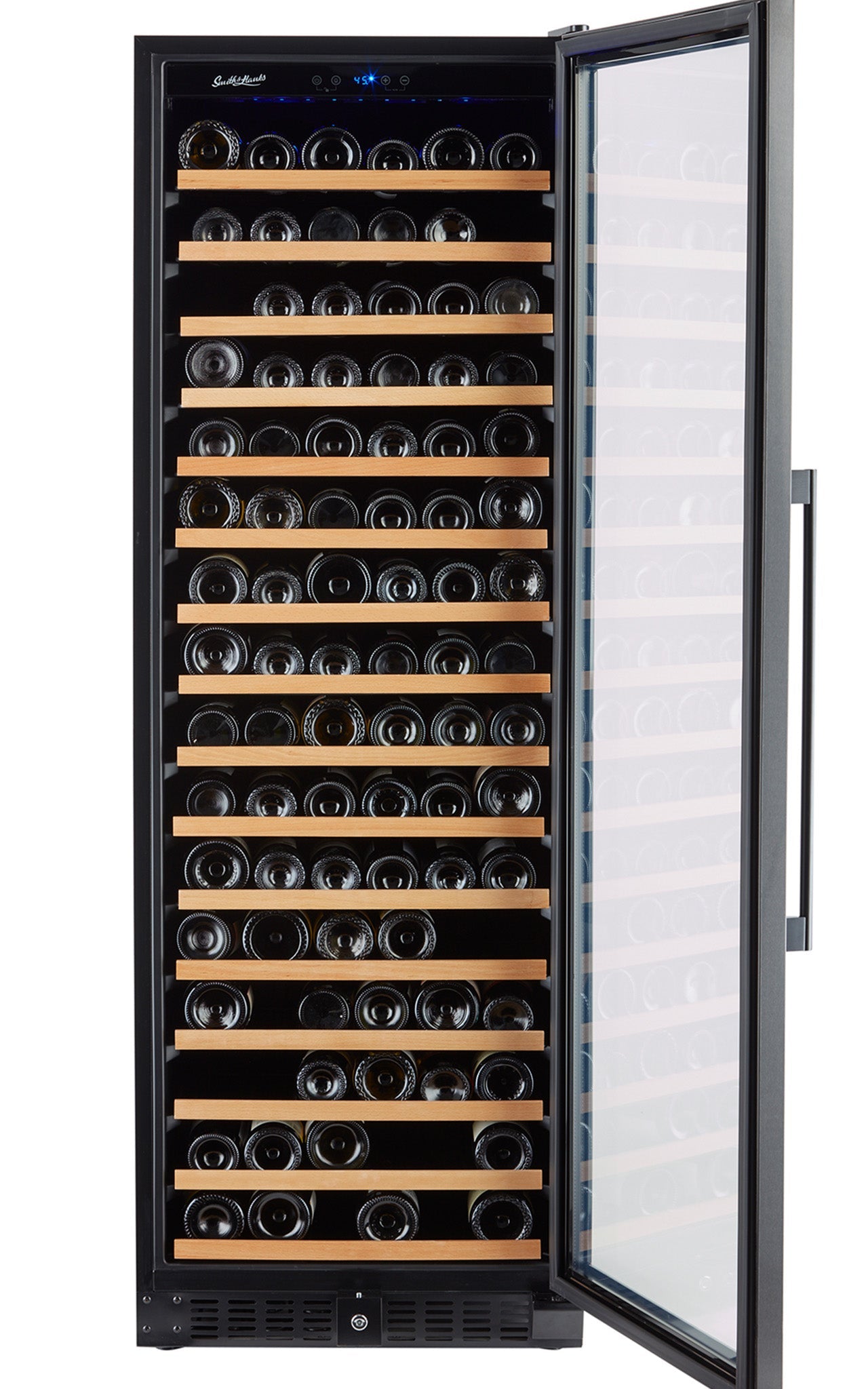 166 Bottle Black Stainless Wine Refrigerator, Single Zone- RE55003