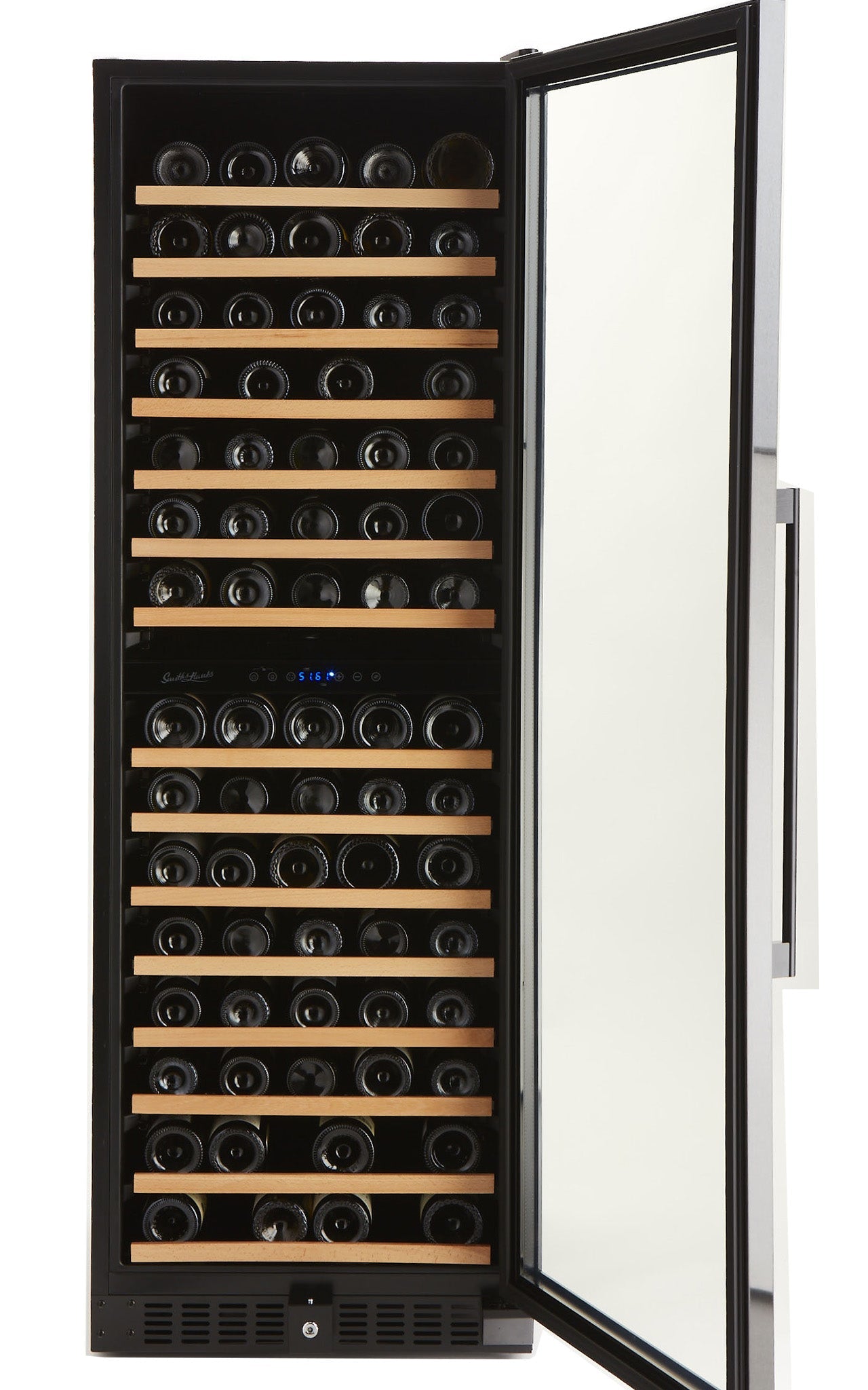 166 Bottle Black Stainless Wine Refrigerator, Dual Zone- RE55004