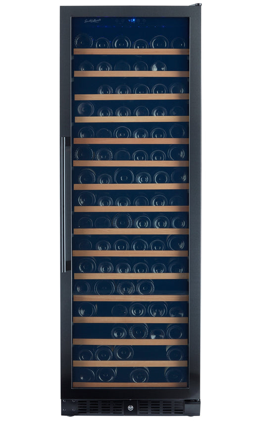 166 Bottle Black Stainless Wine Refrigerator, Single Zone- RE55003