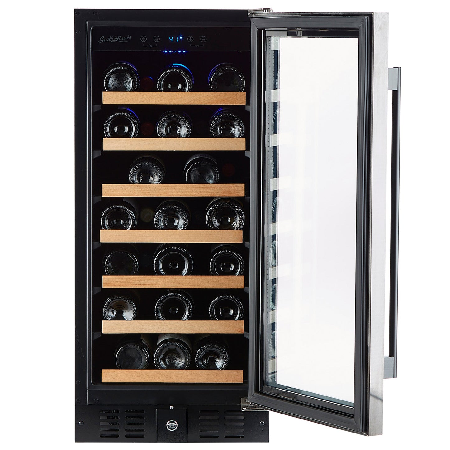 34 Bottle Black Stainless Under Counter Wine Cooler-RE55007